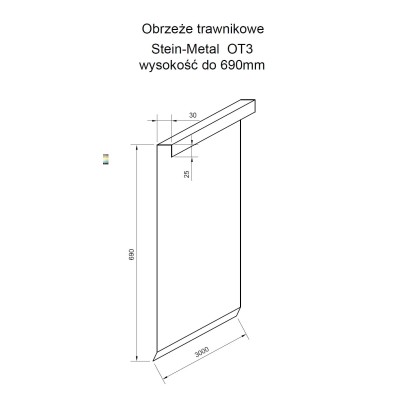 Obrzeże trawnikowe z cortenu