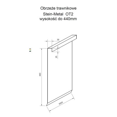 Obrzeże trawnikowe z cortenu