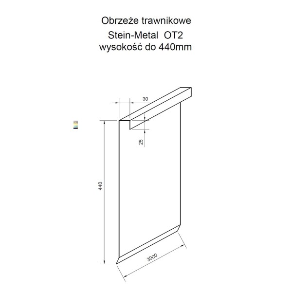 Obrzeże trawnikowe z cortenu