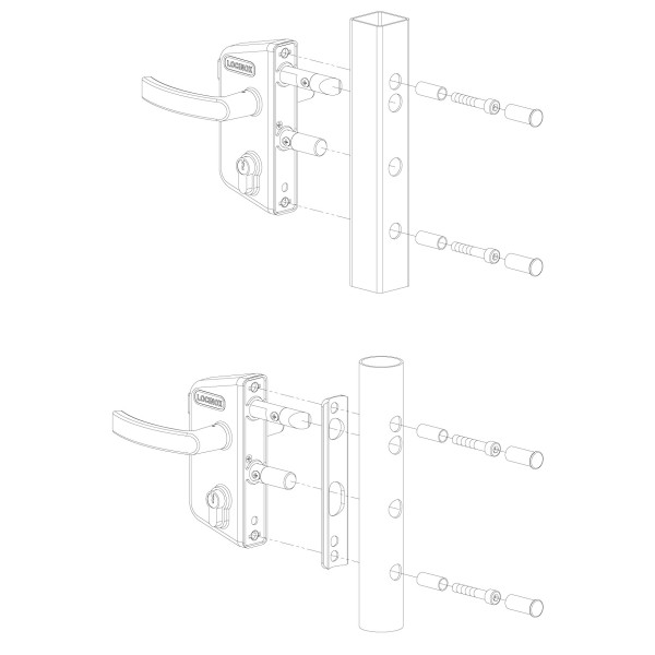 Zamek ogrodowy LAKZ4040 P1L - do profila 40 mm